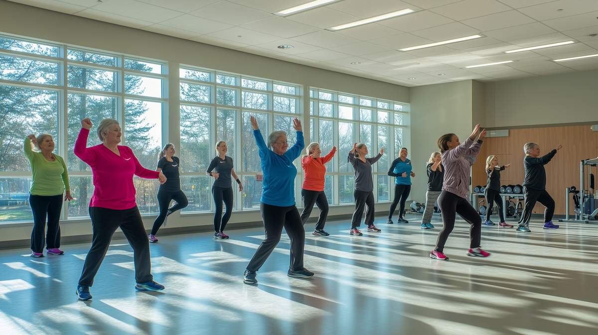 Un groupe de personnes pratiquant la gymnastique volontaire