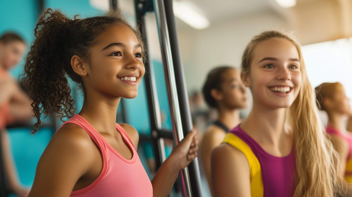 Des enfants s'entraînant à la gymnastique dans le Rhône