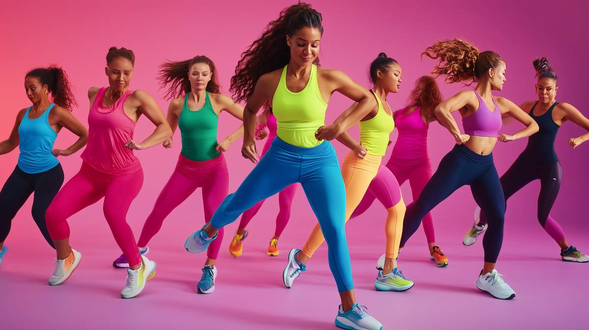 Un groupe de femmes s'entraînant à la gymnastique aérobique