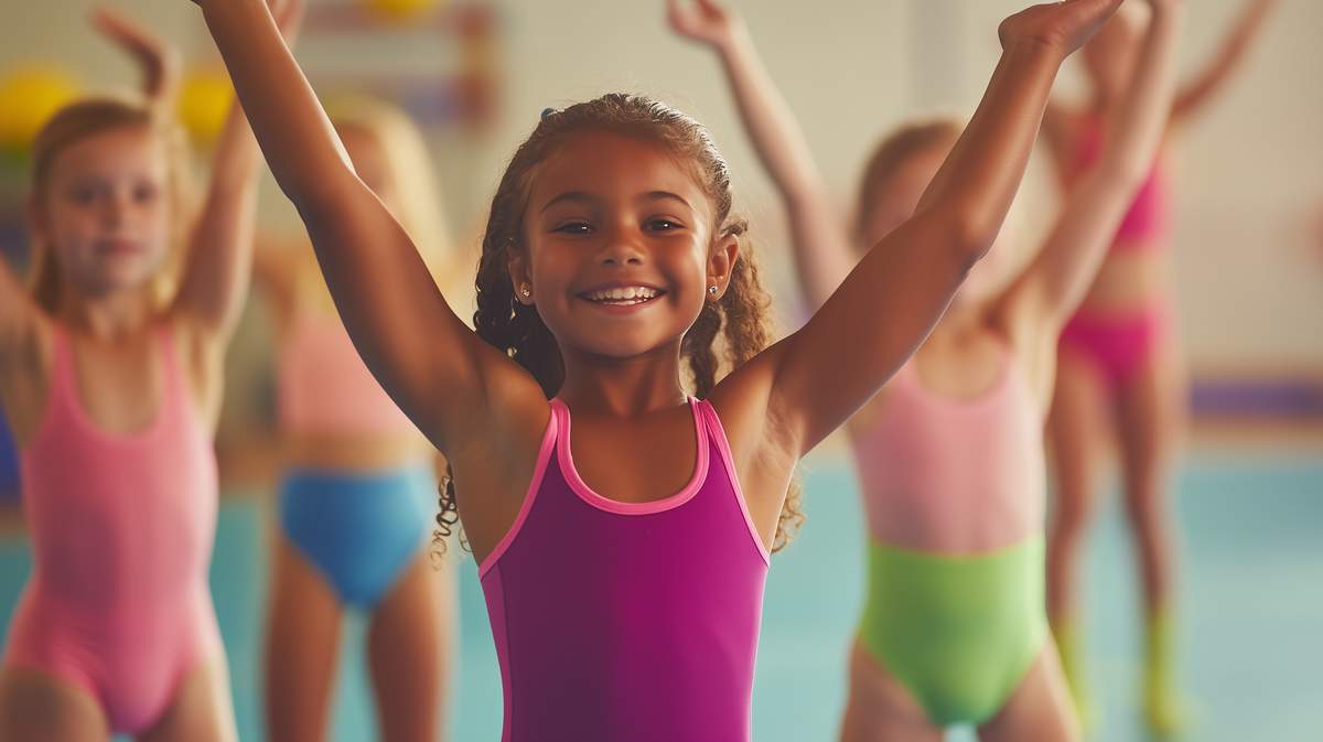 Des enfants qui s'amusent en faisant de la gymnastique