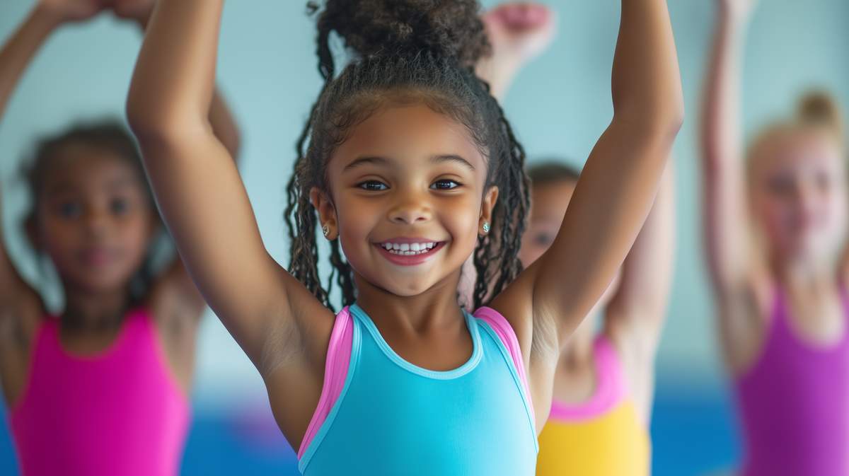 Une enfant en gymnastique artistique